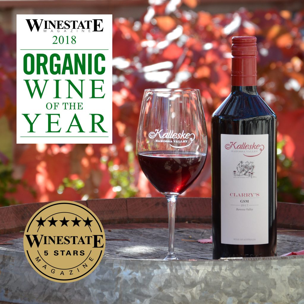 Clarry’s GSM wins Organic Wine of the Year Kalleske Wines