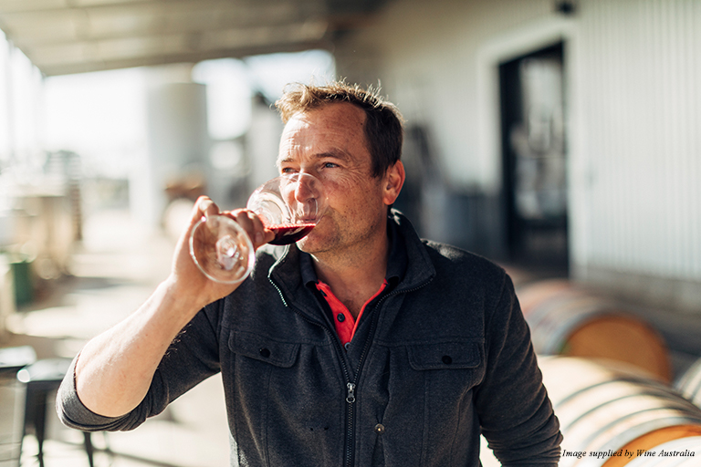 Troy Drinking Wine